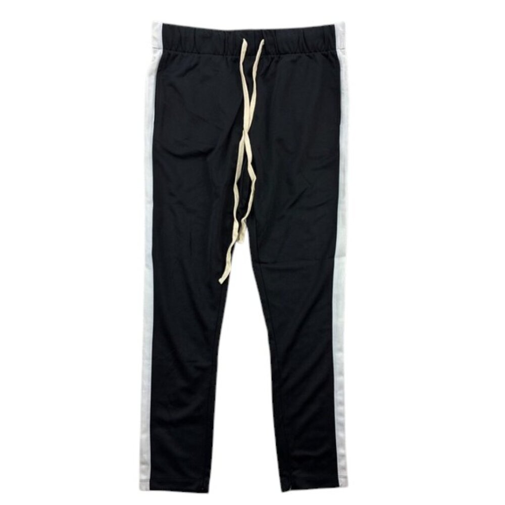 Fashion Nova Retro Track Joggers‎ Men’s Black White Athletic Casual Pants Size L